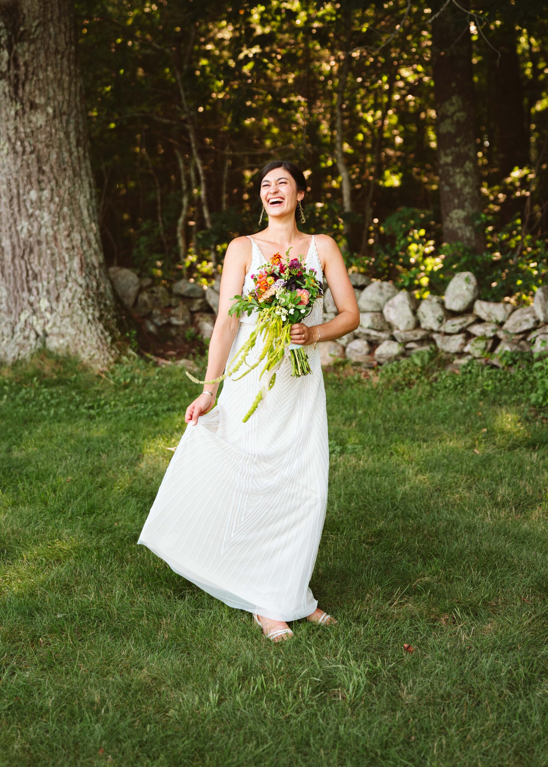 NH New England Rockingham Country Club wedding summer seacoast photographer  New Hampshire wild flowers bride and groom bouquet wedding 