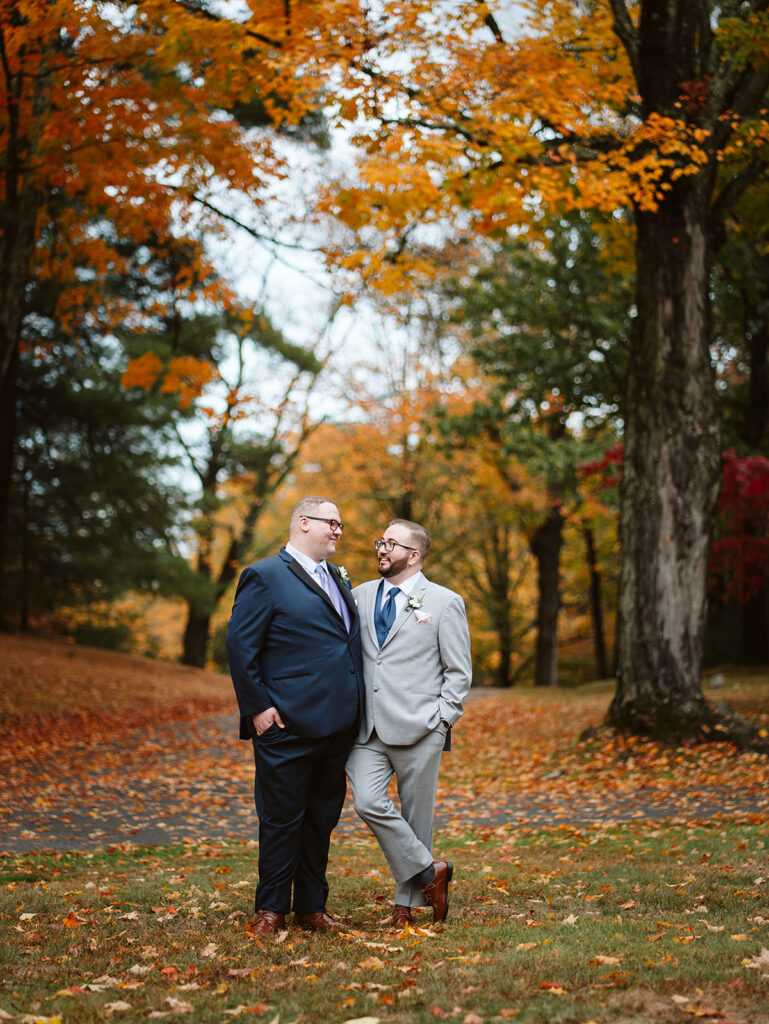Gay autumn fall wedding Massachusetts