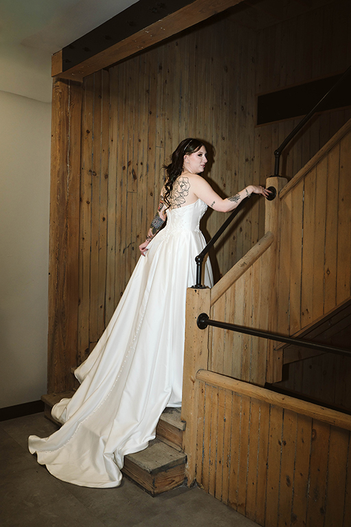 Bride and her dress Venues at the Factory Wedding Photographer