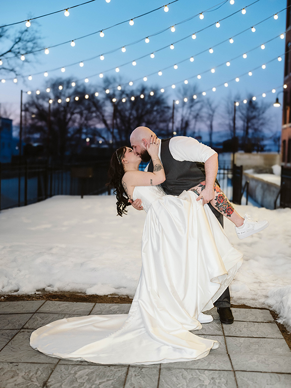 Bride and Groom Dip Venues at the Factory Wedding Photographer